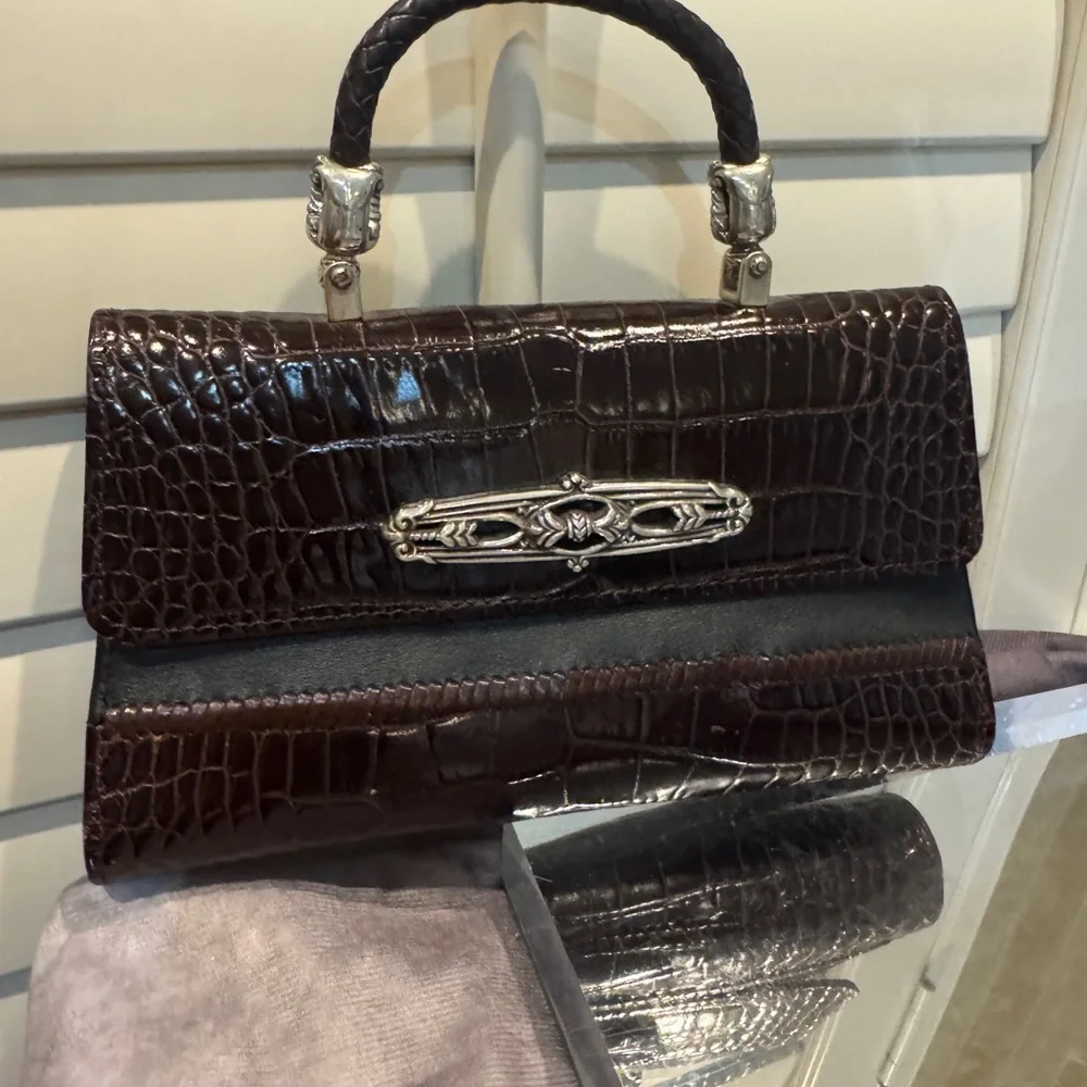 Brighton Elegant‎ Brown Crocodile-Embossed Women's Bag